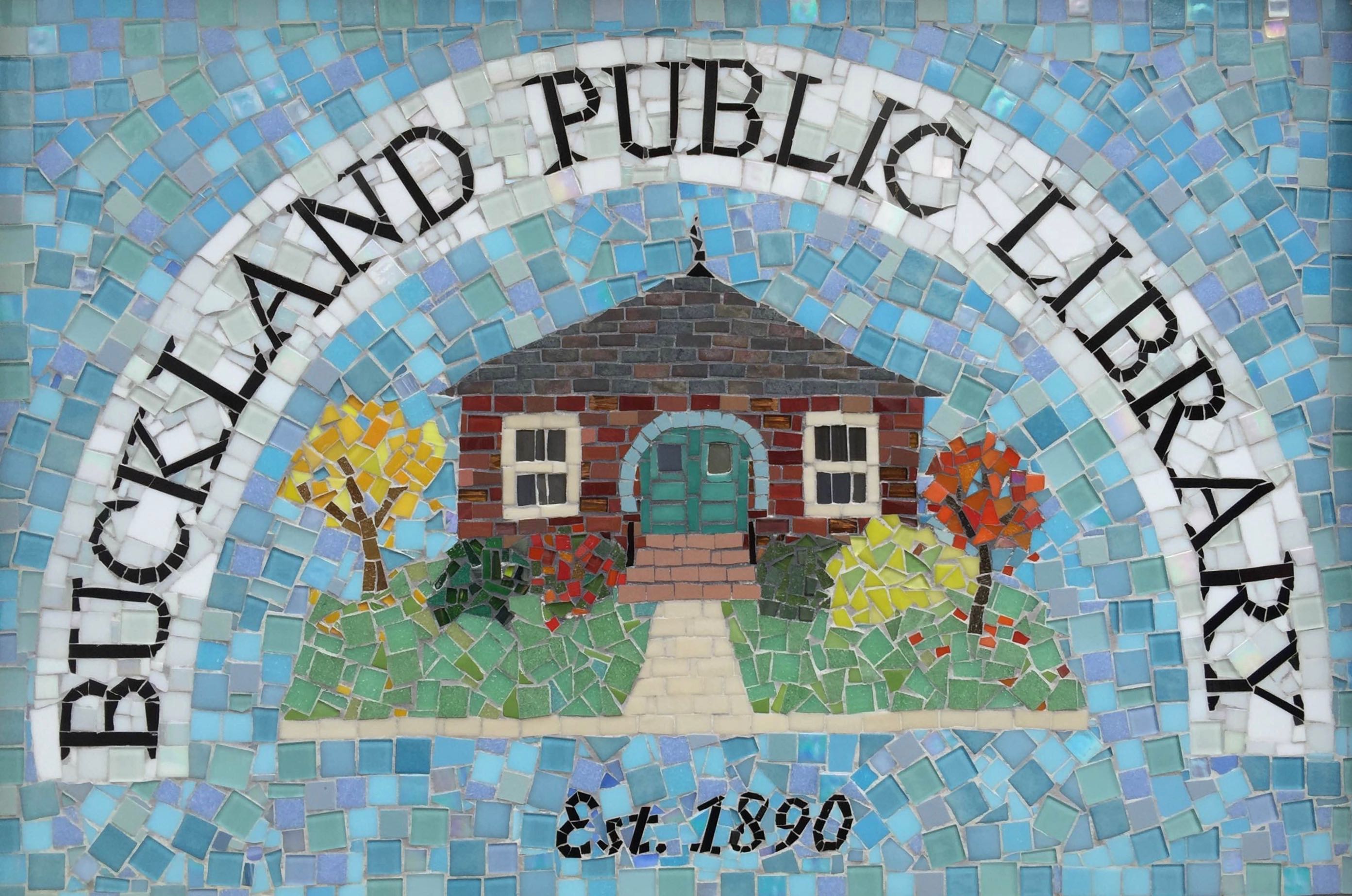A mosaic library logo